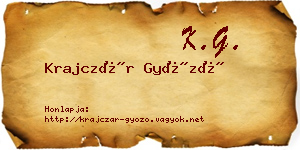 Krajczár Győző névjegykártya